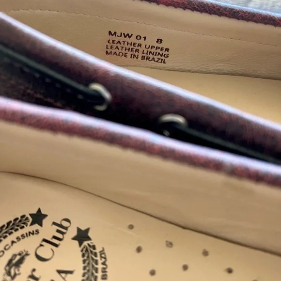 Driver Club Usa Womens Moccasin Flat Shoes Maroon Leather, 8 Never worn outside - Picture 3 of 5